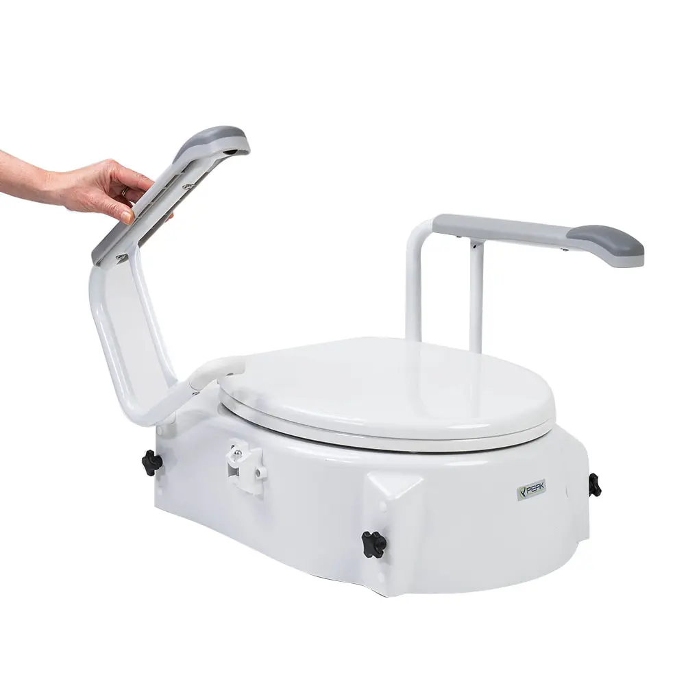 Peak Raised Toilet Seat with SwingBack Arms Mobility Zone