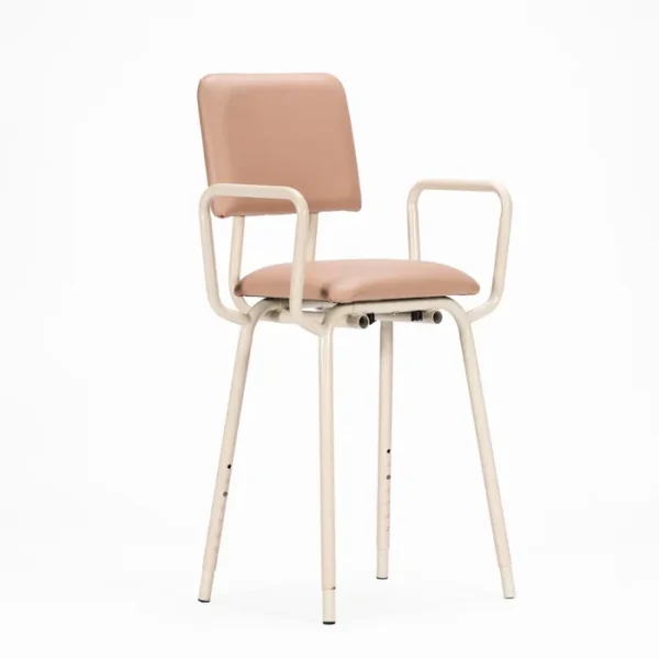KCare Kitchen Stool with Arms Vinyl Knock Down - SWL 110kg - Image 2