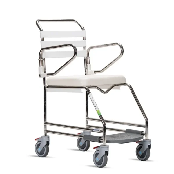 KCare Attendant Propelled Shower Commode with Weight Bearing Footrest
