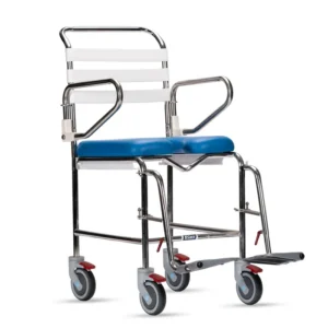 KCare Attendant Propelled Shower Commode with Swing-Up Arms and Swingaway Footrest