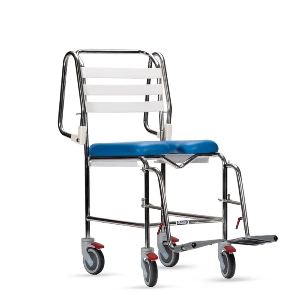 KCare Attendant Propelled Shower Commode with Swing-Up Arms and Swingaway Footrest - Image 2