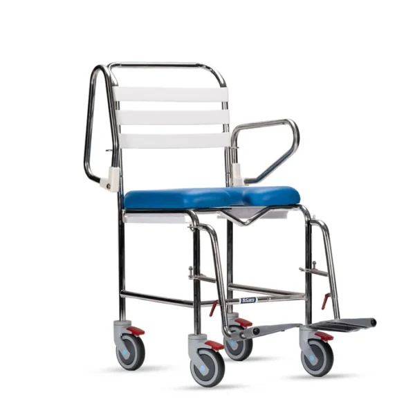 KCare Attendant Propelled Shower Commode with Swing-Up Arms and Swingaway Footrest - Image 3