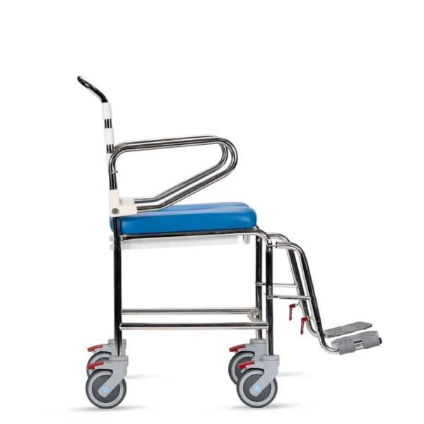 KCare Attendant Propelled Shower Commode with Swing-Up Arms and Swingaway Footrest - Image 5