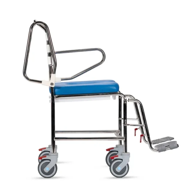 KCare Attendant Propelled Shower Commode with Swing-Up Arms and Swingaway Footrest - Image 6