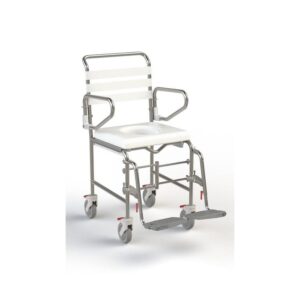 KCare Folding Attendant Propelled Shower Commode with Swing-Away Footrest