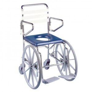 KCare Front Wheel Self Propelled Shower Commode with Swing-Up Arms and Swingaway Footrest 445mm