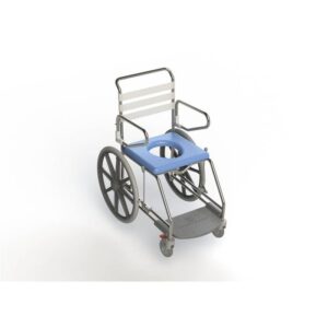 KCare Self Propelled Shower Commode with Swing up Arms and Weight Bearing Footplate